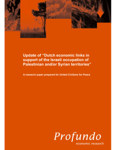 Update of "Dutch economic links in support of the Israeli