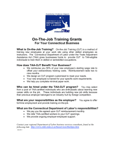 on-the-job training grants - Connecticut Department of Labor