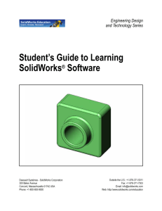 Student's Guide to Learning SolidWorks® Software