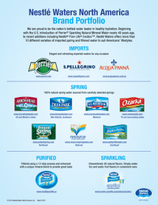 Nestlé Waters North America Brand Portfolio