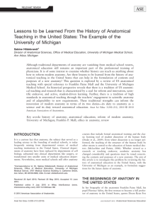 Lessons to be learned from the history of anatomical teaching in the