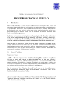 PRINCIPLES OF BANKING ETHICS (*)