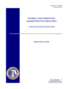 Payroll and Personnel Administrative Processes