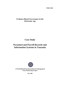 Case Study Personnel and Payroll Records and Information