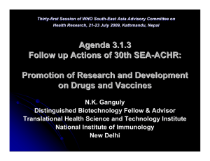 Agenda 3.1.3 - World Health Organization