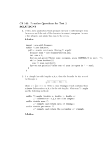 CS 101: Practice Questions for Test 2 SOLUTIONS