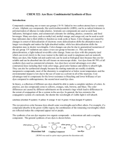 CHEM 322: Azo Dyes: Combinatorial Synthesis of Dyes