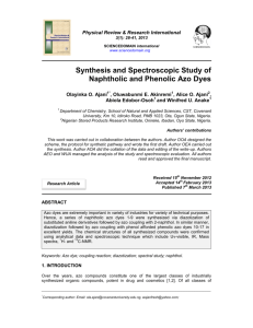 Synthesis and Spectroscopic Study of Naphtholic and Phenolic Azo