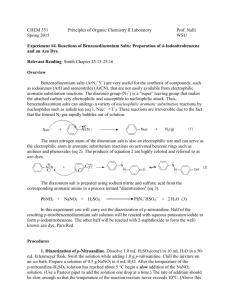 Expt 4. Reactions of Benzenediazonium Salts