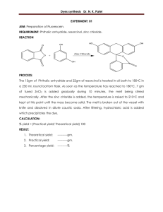 Dyes synthesis Dr. N. K. Patel EXPERIMENT: 01 AIM: Preparation of