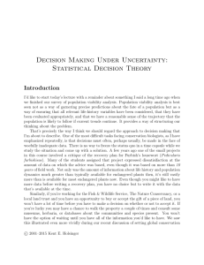 Decision Making Under Uncertainty: Statistical Decision Theory