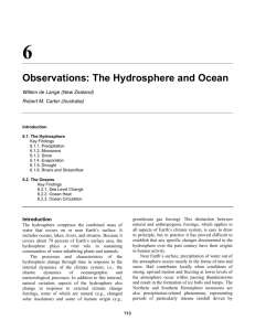 Observations: The Hydrosphere and Ocean