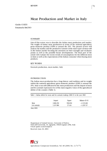 Meat Production and Market in Italy