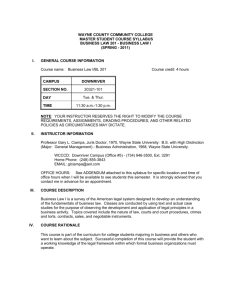 BL 201-Master Student Course Syllabus