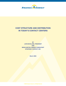 Cost Structure and Distribution in Today's
