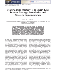Materializing Strategy: The Blurry Line between Strategy