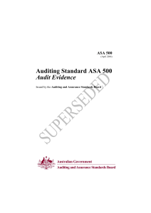 Auditing Standard ASA 500 Audit Evidence