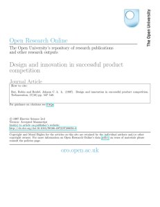 Open Research Online Design and innovation in successful product