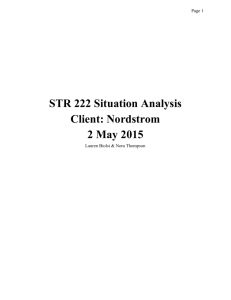 STR 222 Situation Analysis Client: Nordstrom 2 May 2015аа