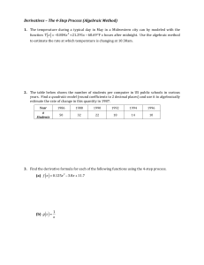 Derivatives – The 4Step Process (Algebraic Method)