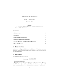 Differentiable Functions