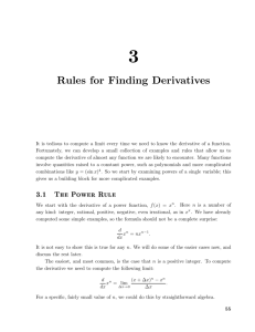 Chapter 3: Rules for Finding Derivatives