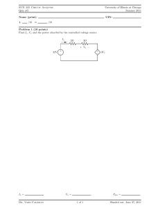 Name (print): UIN: 1. /10 = /10 Problem 1 (10 points) Find Ix, Vx and