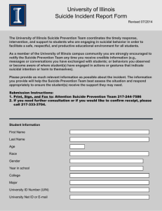 University of Illinois Suicide Incident Report Form