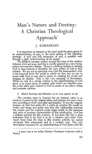 J. Kuaresan, "Man's Nature and Destiny: A Christian Theological