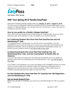 With Your Spring 2012 Peralta EasyPass!