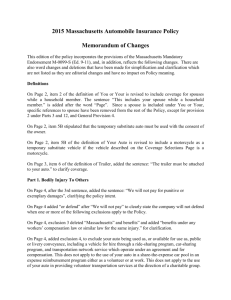 2015 Memorandum of Changes