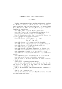 CORRECTIONS TO A COMPANION This first correction page is