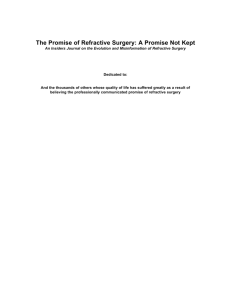 The Promise of Refractive Surgery: A Promise Not Kept
