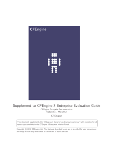 Supplement to CFEngine 3 Enterprise Evaluation Guide