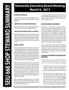 Shop Steward Summary, March 9, 2013