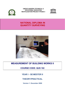 QUS 102 Measurement of Building Works - Unesco