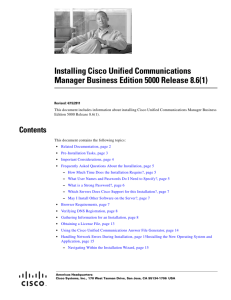 Installing Cisco Unified Communications Manager Business Edition