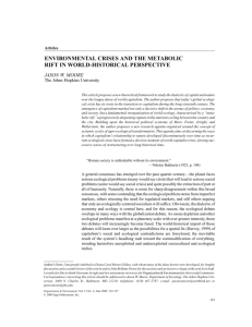 environmental crises and the metabolic rift in world