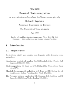 Classical Electromagnetism - Fitzpatrick