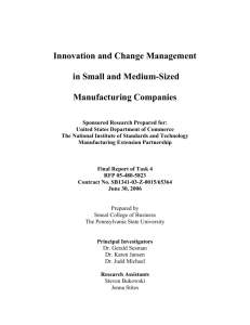 Innovation and Change Management in Small and Medium