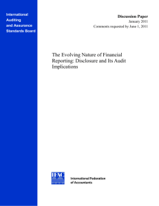 The Evolving Nature of Financial Reporting: Disclosure and