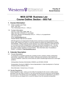 Business Law I - DAN Management and Organizational Studies