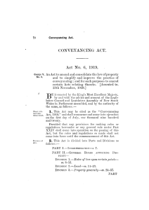 CONVEYANCING ACT. Act No. 6, 1919.