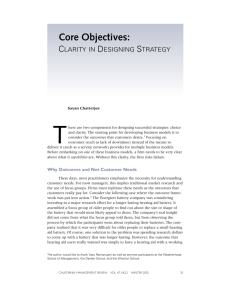 Core Objectives - William Malek |Strategy Execution