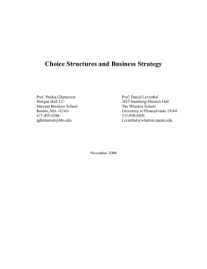 Choice Structures and Business Strategy