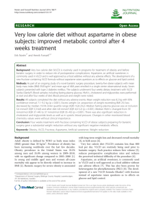 Very low calorie diet without aspartame in obese subjects