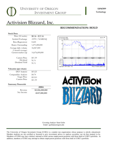 Activision Blizzard, Inc. - University of Oregon Investment Group