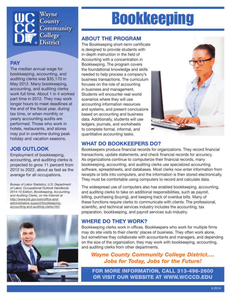 Bookkeeping Wayne County Community College District