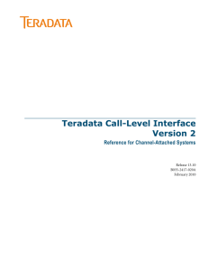 Teradata Call-Level Interface Version 2 Reference for