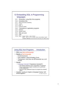 12 Embedding SQL in Programming languages